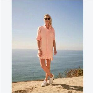 FRANK & EILEEN Mary Distressed Long Sleeve Cotton Shirtdress szXXS